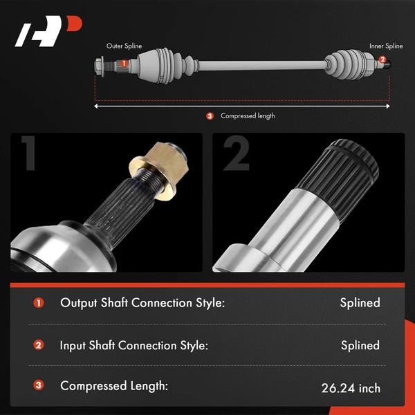 1-Pc CV Axle Shaft Assembly A-Premium APCVA1713