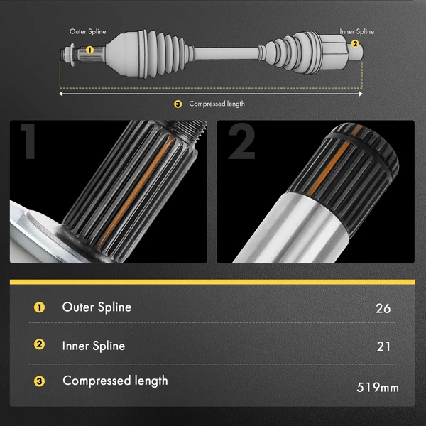 1-Pc CV Axle Shaft Assembly Front Driver Side A-Premium APCVA1748