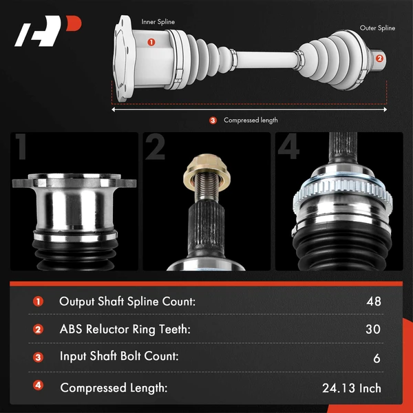 1-Pc CV Axle Shaft Assembly Rear Driver A-Premium APCVA3319