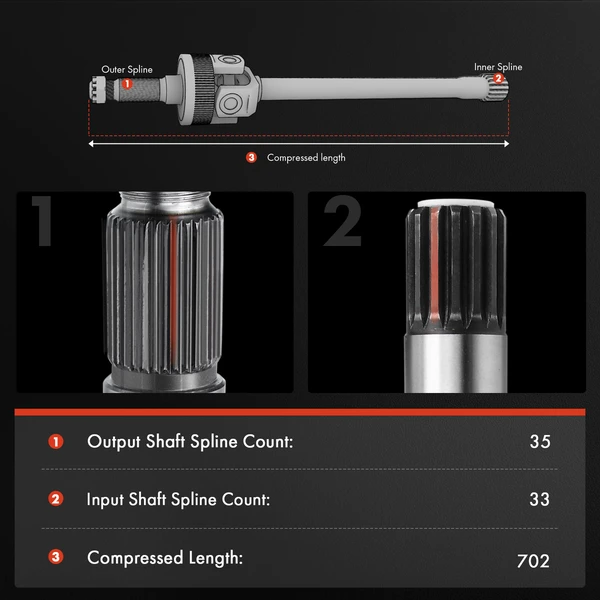 1-Pc CV Axle Shaft Assembly Front Passenger Side A-Premium APCVA2380