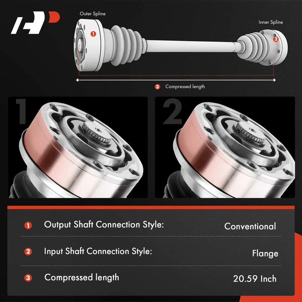 2-Pc CV Axle Shaft Assembly Front Driver & Passenger A-Premium APCVA2432