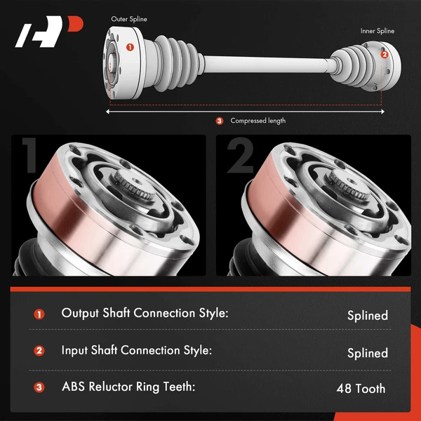 2-Pc CV Axle Shaft Assembly Front Driver & Passenger A-Premium APCVA2419