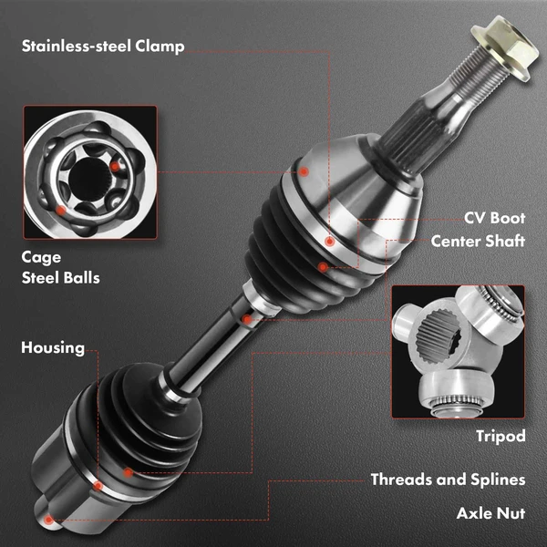2-Pc Axle and Wheel Hub Assembly Kit Front Driver Side A-Premium APCVA2439