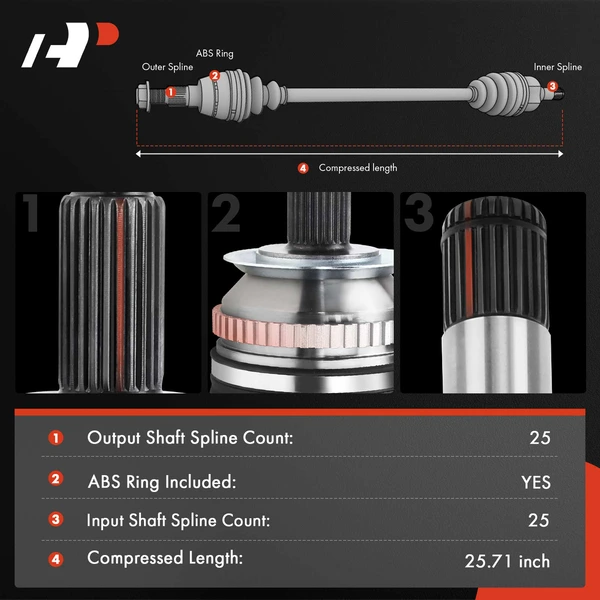 1-Pc CV Axle Assembly Front Driver Side A-Premium APCVA3558