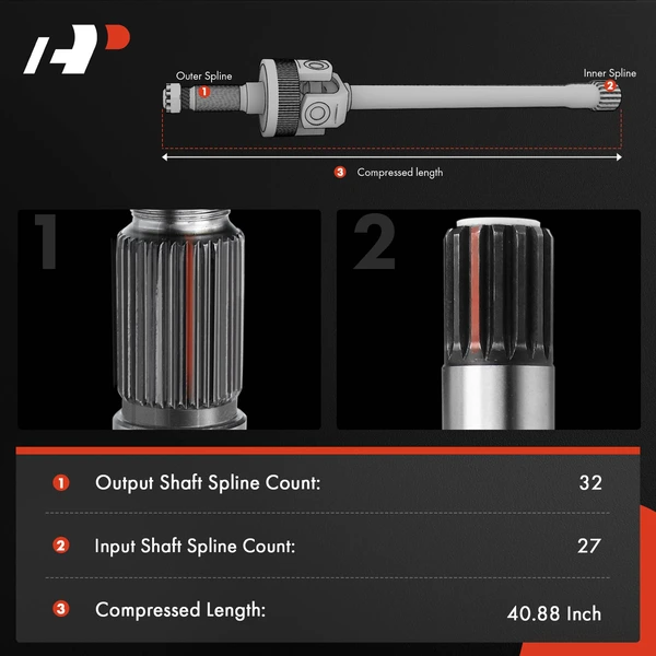 1-Pc CV Axle Shaft Assembly Front Passenger Side A-Premium APCVA2091
