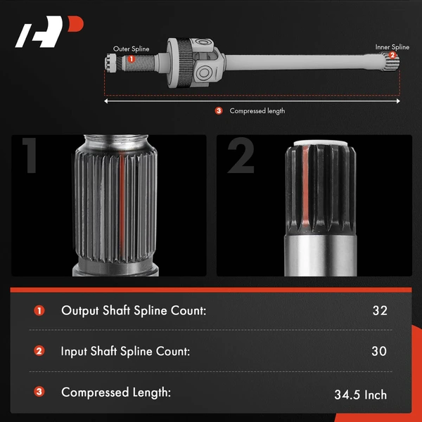 1-Pc CV Axle Shaft Assembly Front Passenger Side A-Premium APCVA2096