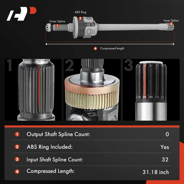 1-Pc CV Axle Assembly Rear Driver A-Premium APCVA3456