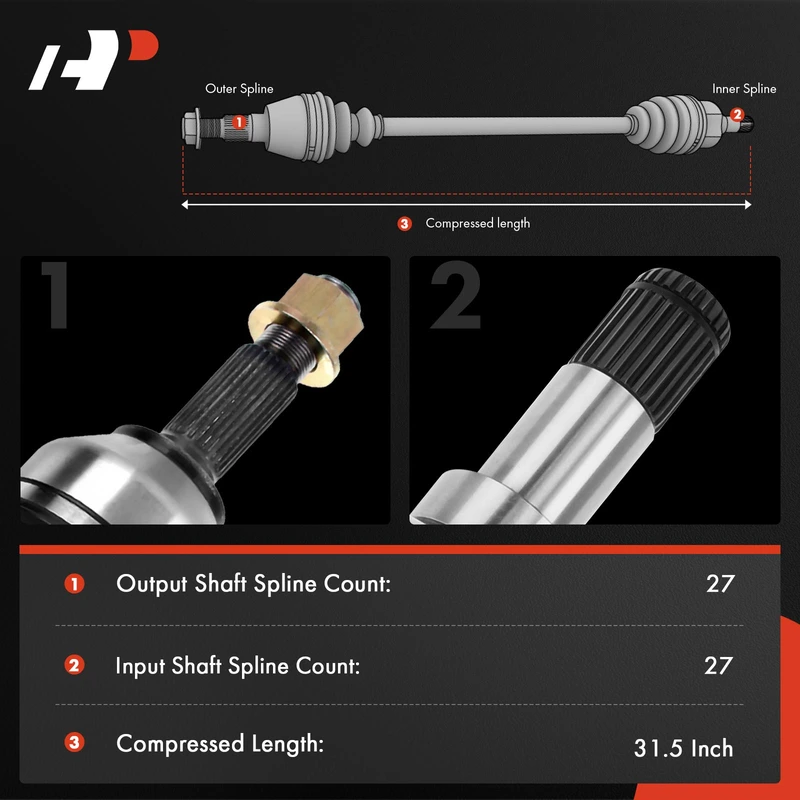 1-Pc CV Axle Shaft Assembly, A-Premium APCVA3245