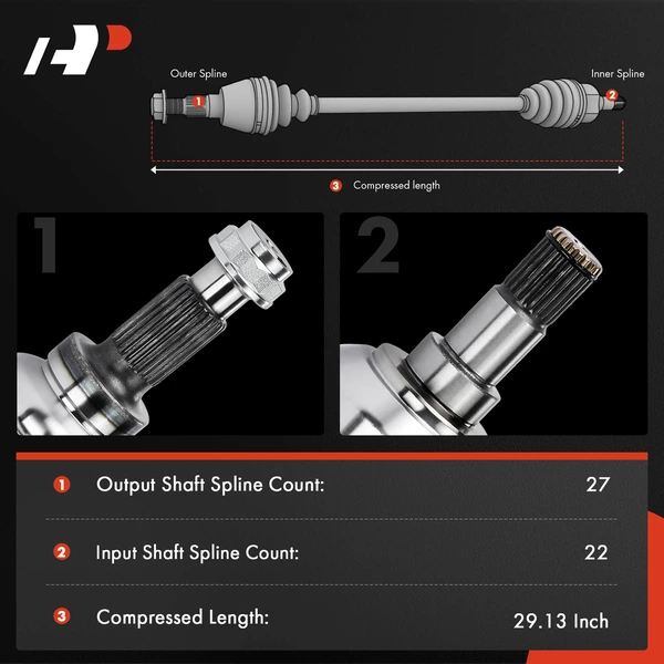 1-Pc CV Axle Shaft Assembly Rear Driver A-Premium APCVA3087