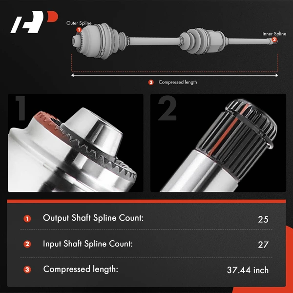 1-Pc CV Axle Front Passenger Side A-Premium APCVA3780PG