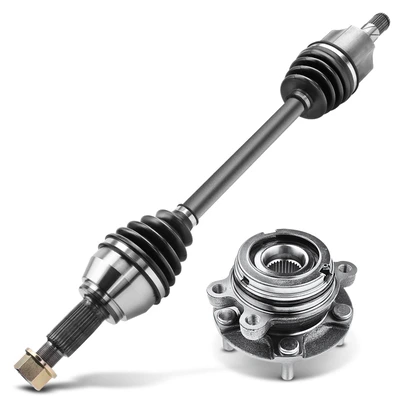 Front Driver CV Axle Shaft + Hub Bearing