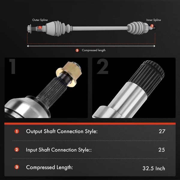 2-Pc CV Axle Shaft Assembly Front Driver & Passenger A-Premium APCVA1260
