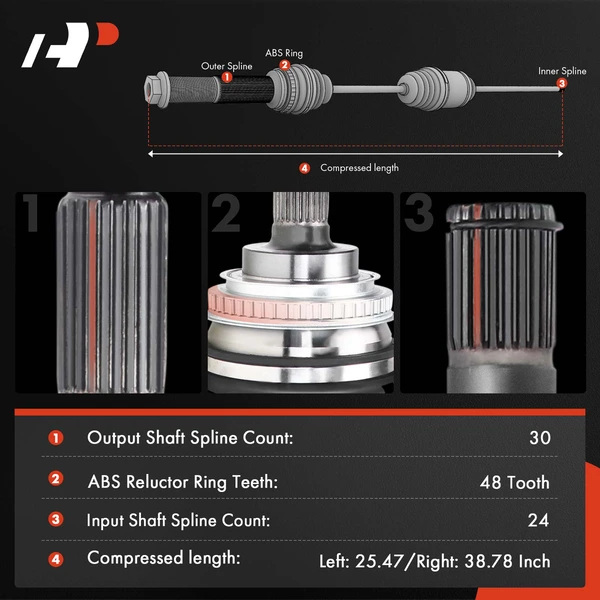 2-Pc CV Axle Shaft Assembly Front Driver & Passenger A-Premium APCVA3381