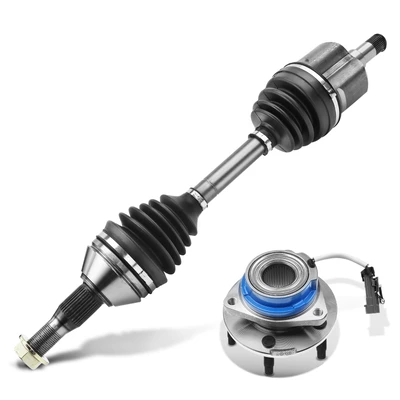 Front Passenger CV Axle Shaft + Hub Bearing
