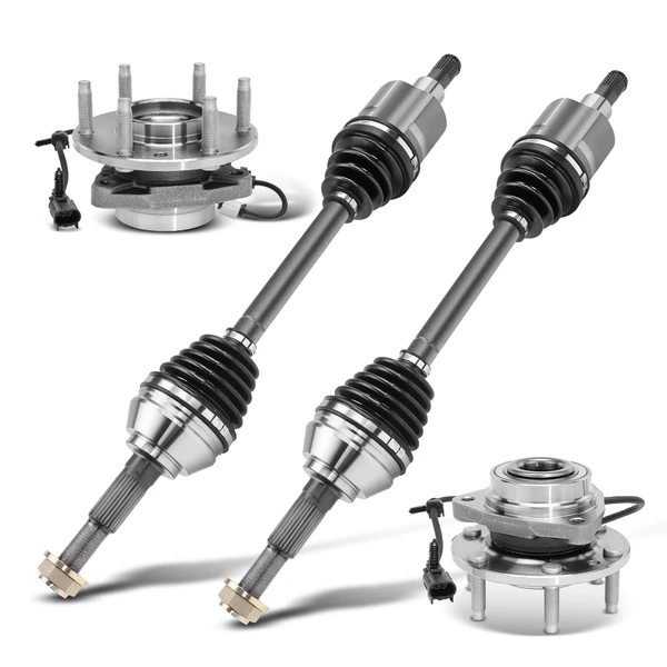 2002-2009 Chevrolet Trailblazer 4-Pc Axle and Wheel Hub Assembly Kit Front Driver & Passenger A-Premium APCVA1690