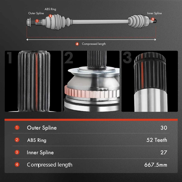 2-Pc Axle and Wheel Hub Assembly Kit Front Driver Side A-Premium APCVA2464