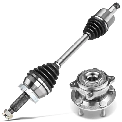 Front Driver CV Axle Shaft + Hub Bearing
