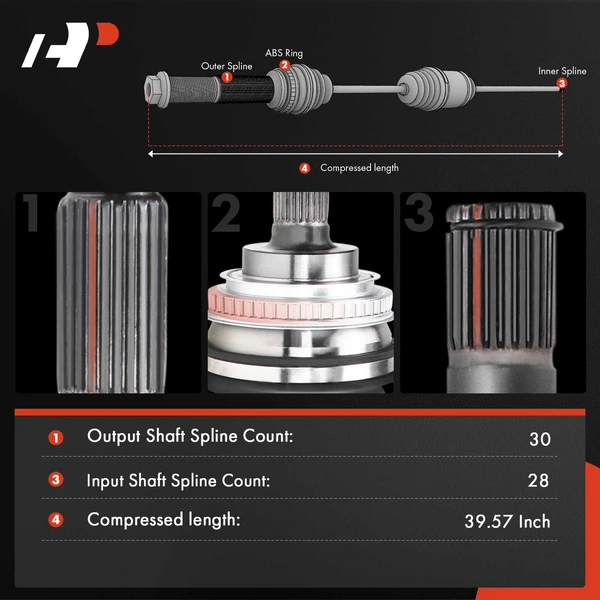 1-Pc CV Axle Assembly Front Passenger Side A-Premium APCVA3625