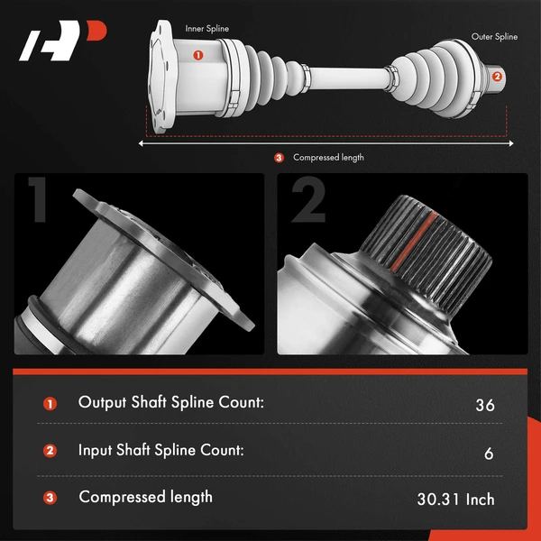1-Pc CV Axle Assembly Front Passenger Side A-Premium APCVA3752