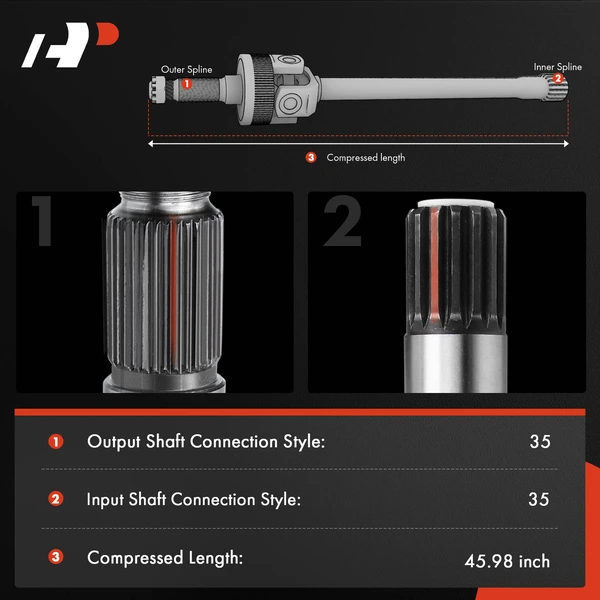 1-Pc CV Axle Shaft Assembly, Front Right Passenger Side, A-Premium APCVA2195
