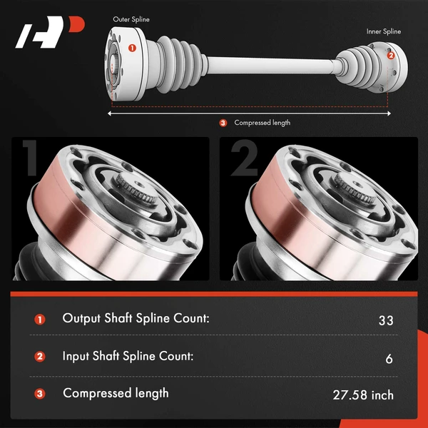 1-Pc CV Axle Assembly Rear Driver A-Premium APCVA3767