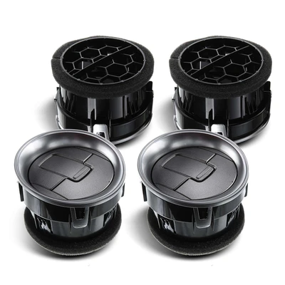 4 Pcs Satin Metallic Finish AC Heater Dash Air Vent Louver