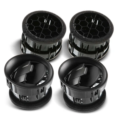 4 Pcs Black AC Heater Dash Air Vent Louver