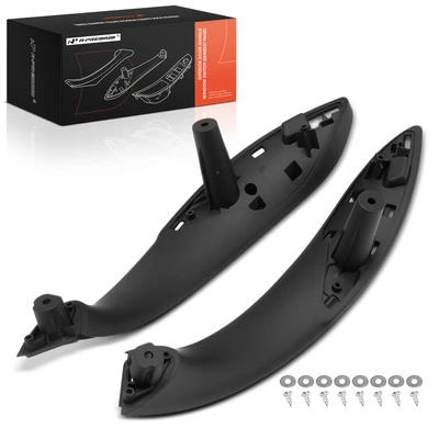 2 Pcs Rear Black Interior Door Pull Handle Trim
