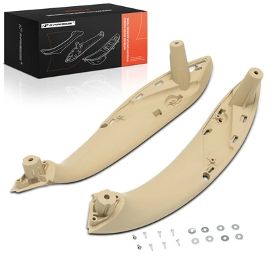 2 Pcs Front Beige Interior Door Pull Handle Trim