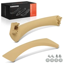 2 Pcs Driver Beige Interior Door Pull Handle Trim Set