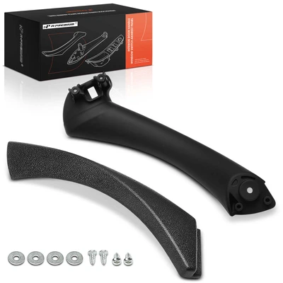 2 Pcs Driver Black Interior Door Pull Handle Trim Set