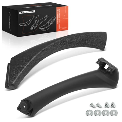 2 Pcs Passenger Black Interior Door Pull Handle Trim Set