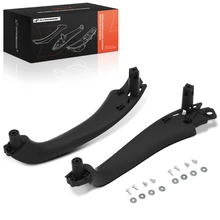 2 Pcs Driver & Passenger Black Door Pull Handle Panel