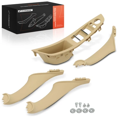 4 Pcs Driver & Passenger Beige Interior Door Handle Panel Cover Trim Set