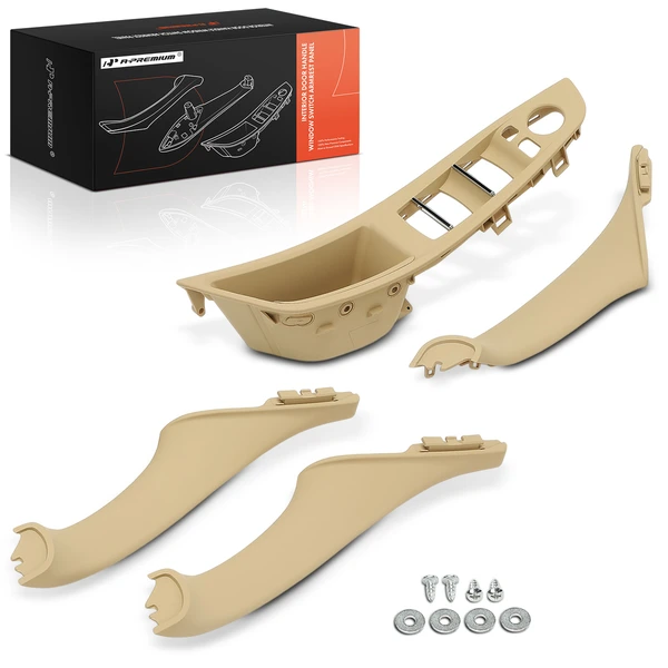 4 Pcs Driver & Passenger Beige Interior Door Handle Panel Cover Trim Set for BMW F10 528i