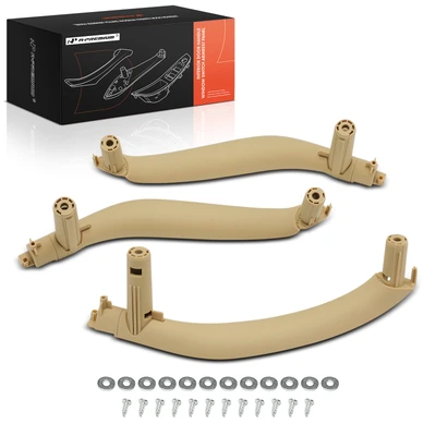 3 Pcs Driver & Passenger Beige Interior Door Pull Handle Trim Set