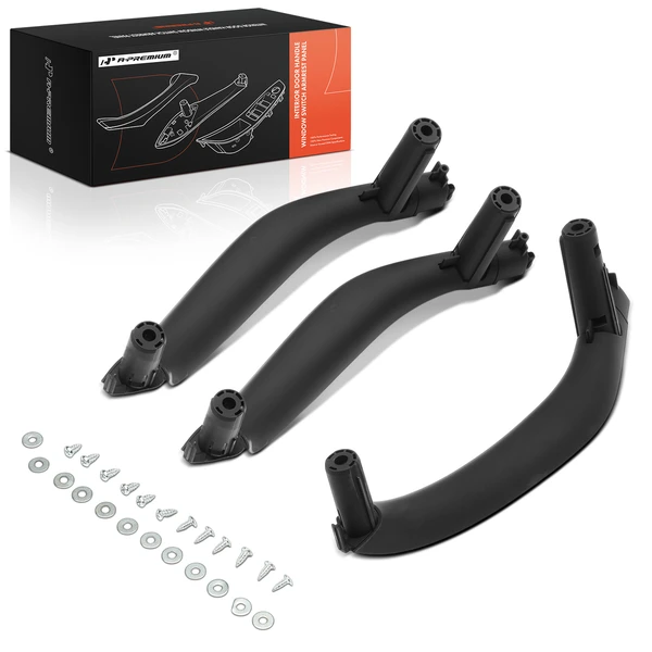 3 Pcs Driver & Passenger Black Interior Door Pull Handle Trim Set for BMW X5 X6 F15 F16