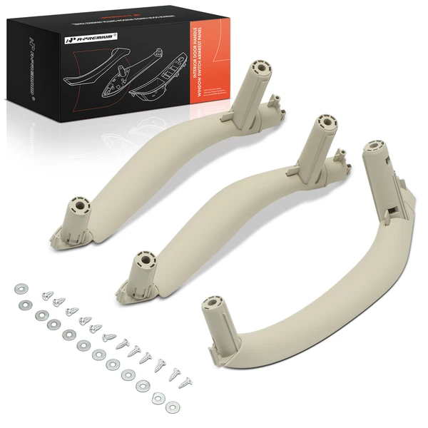 3 Pcs Driver & Passenger Oyster Interior Door Pull Handle Trim Set for BMW X5 X6 F15 F16