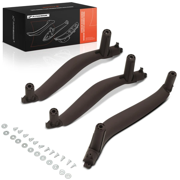 3 Pcs Driver & Passenger Mocha Interior Door Pull Handle Trim Set for BMW X5 X6 F15 F16
