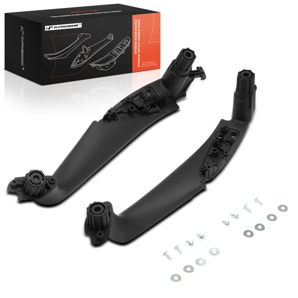 2 Pcs Front Driver & Passenger Interior Door Pull Handle Panel Set for BMW 5 Series