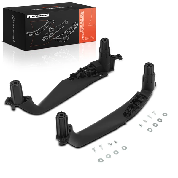 2 Pcs Rear Driver & Passenger Interior Door Pull Handle Panel Set for BMW 5 Series