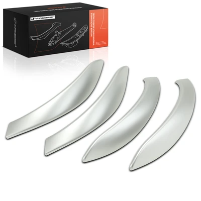 4 Pcs Driver & Passenger Silver Gray Interior Door Pull Handle Trim Cover