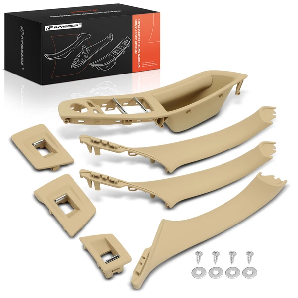 7 Pcs Driver & Passenger Beige Interior Door Handle Panel Cover Trim Set for BMW F10