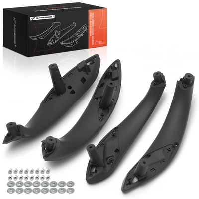 4 Pcs Front & Rear Black Inner Trim Door Pull Handle