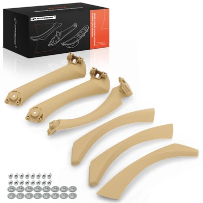 6 Pcs Driver & Passenger Beige Interior Door Pull Handle Trim Set