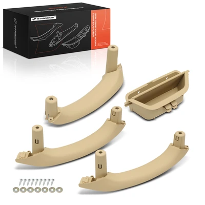 4 Pcs Driver & Passenger Beige Door Pull Handle Panel Trim