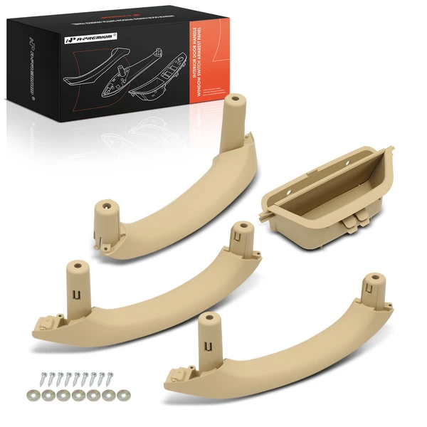 4 Pcs Driver & Passenger Beige Door Pull Handle Panel Trim for BMW F25 X3 2011-2017 F26 X4