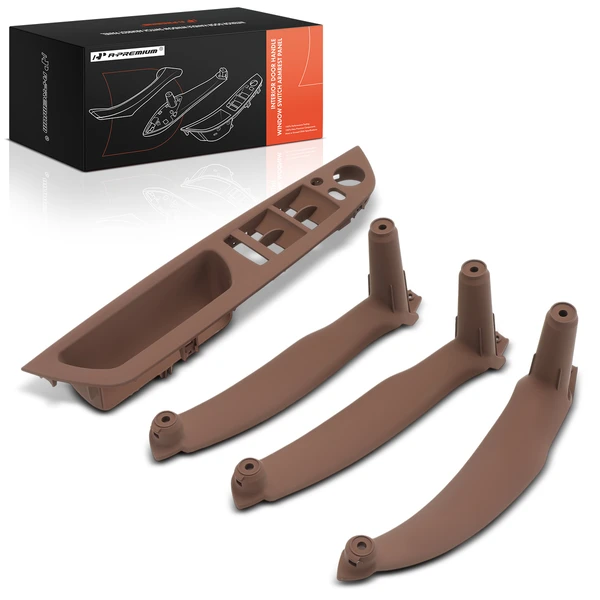 4 Pcs Driver & Passenger Red Brown Door Handle Panel Trim for BMW E70 X5 07-13 E71 E72 X6