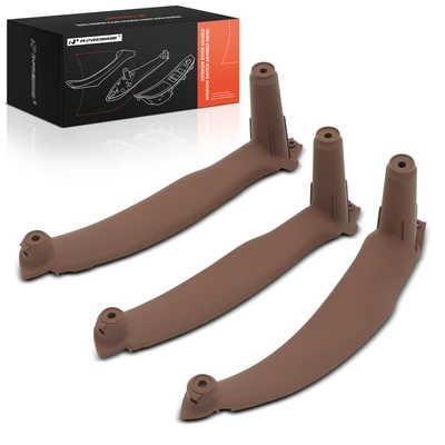 3 Pcs Driver & Passenger Red Brown Door Pull Handle Panel