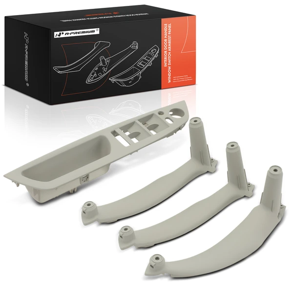 4 Pcs Driver & Passenger Gray Interior Door Pull Handle Trim for BMW X5 X6 E70 E71 E72